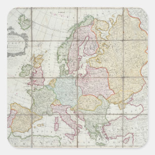 Wallis' New Map of Europe Square Sticker