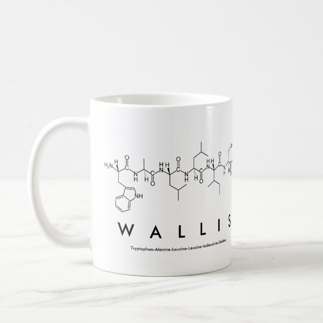 Wallis peptide name mug (Left)