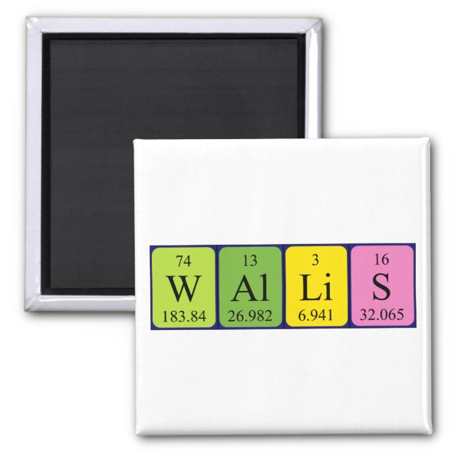 Wallis periodic table name magnet (Front)