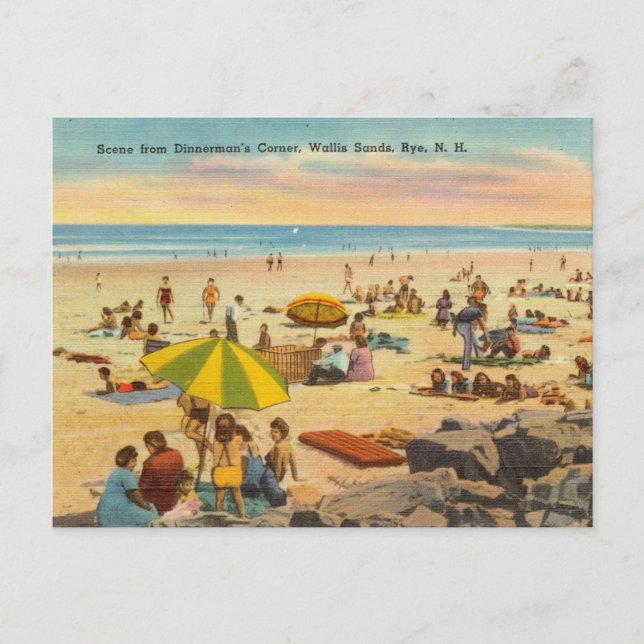 Wallis Sands Beach, Rye, New Hampshire Postcard (Front)
