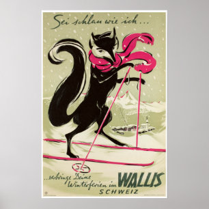 Wallis,Valais,Switzerland, Ski Poster