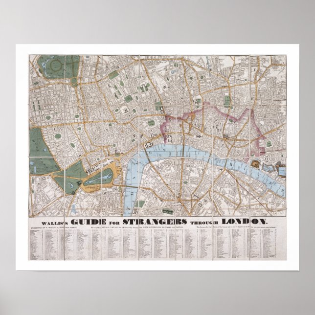 Wallis's Guide for Strangers Through London, 1841 Poster (Front)