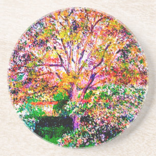 Wallnut And Apple Trees In Bloom Camille Pissarro Coaster