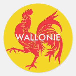Wallonia Belgium Classic Round Sticker