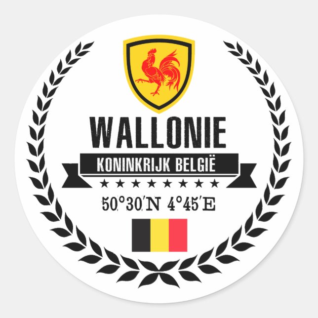 Wallonie Classic Round Sticker (Front)