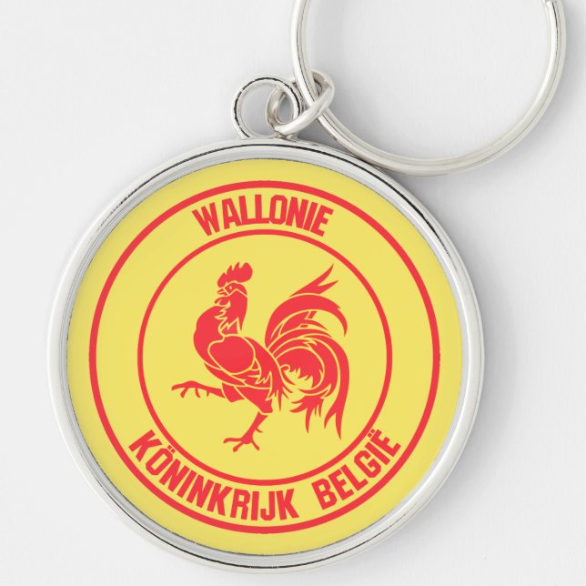 Wallonie Round Emblem Key Ring (Front)