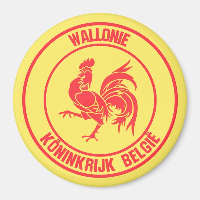 Wallonie Round Emblem Magnet (Front)