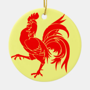 Walloon (Belgium) Flag - Drapea Walon Ceramic Tree Decoration
