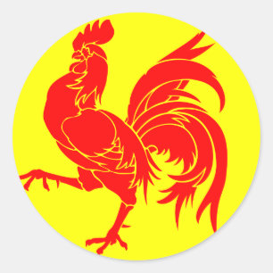 Walloon (Belgium) Flag - Drapeau de la Wallonie Classic Round Sticker