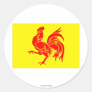 Walloon Region Flag Classic Round Sticker