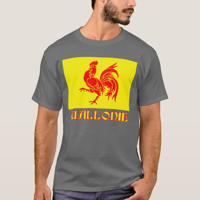 Walloon Region Flag wtih Name T-Shirt (Front)