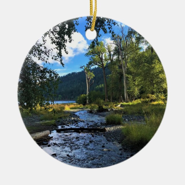Wallowa Lake State Park, OR Ceramic Tree Decoration (Front)
