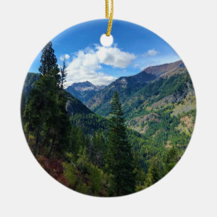 Wallowa Mountains, OR Ceramic Tree Decoration