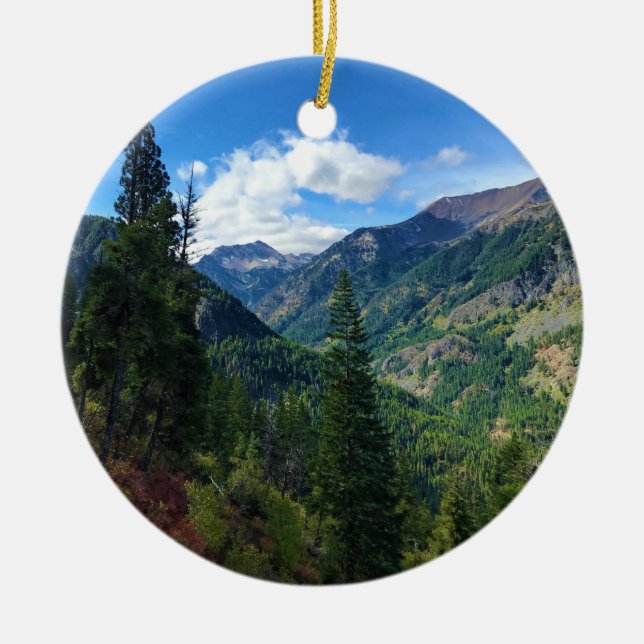 Wallowa Mountains, OR Ceramic Tree Decoration (Front)
