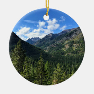 Wallowa Mountains, OR Ceramic Tree Decoration