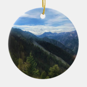 Wallowa Mountains, OR Ceramic Tree Decoration