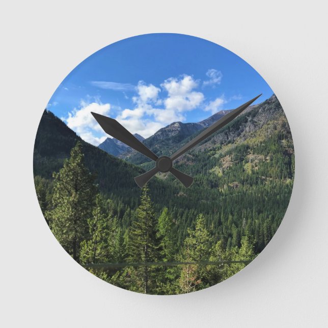 Wallowa Mountains, OR Round Clock (Front)
