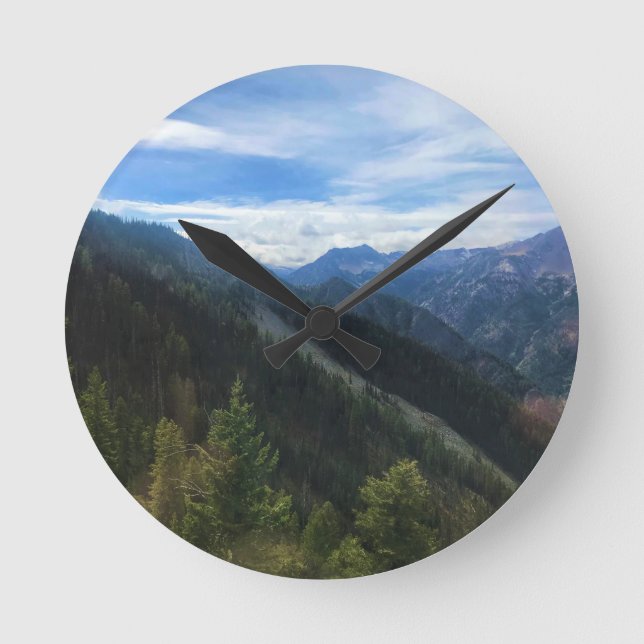 Wallowa Mountains, OR Round Clock (Front)