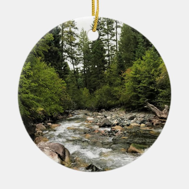 Wallowa River, OR Ceramic Tree Decoration (Front)