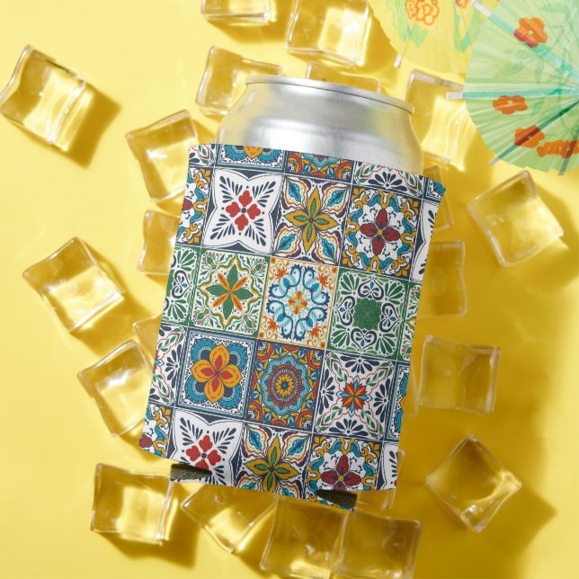 Wallpaper Backsplashes/Talavera inspired tiles Can Cooler (In Situ Summer)