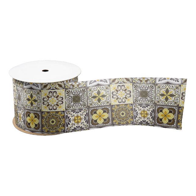 Wallpaper Backsplashes/Talavera inspired tiles/ Satin Ribbon (Spool)