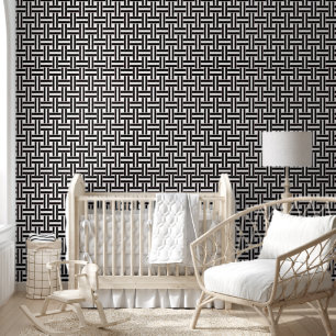 Wallpaper Black & White Stripe Chequered