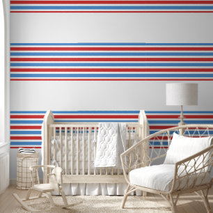 Wallpaper Blue Red & White Stripe