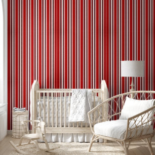 Wallpaper Burgundy & White Stripe