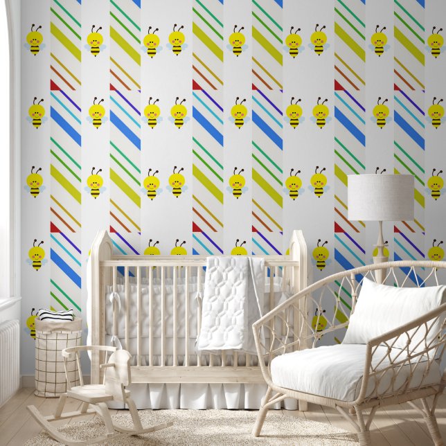 Wallpaper Colourful Stripe Bumblebee (Kids)