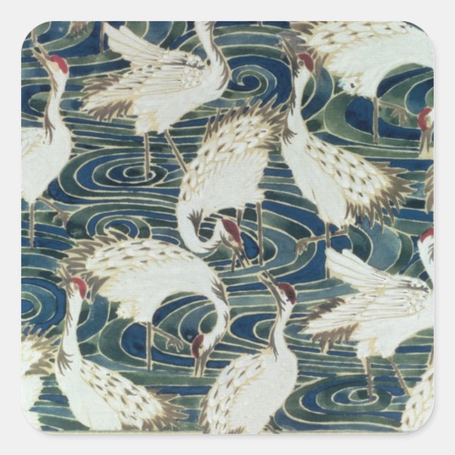 Wallpaper design, by the Silver Studio, c.1890 Square Sticker (Front)