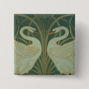 Wallpaper Design for panel of "Swan, Rush & Iris" 15 Cm Square Badge