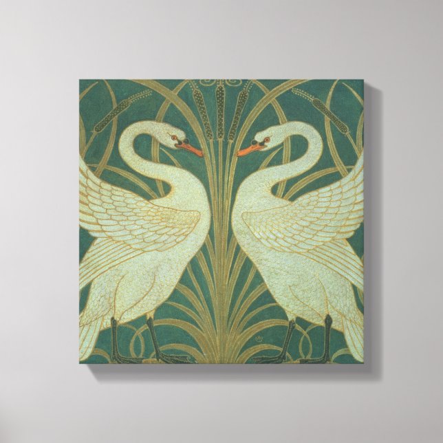 Wallpaper Design for panel of "Swan, Rush & Iris" Canvas Print (Front)