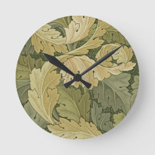 Wallpaper Design with Acanthus/Woodland colours, 1 Round Clock