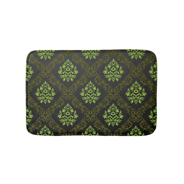 Wallpaper Floral Green Bath Mat (Front)
