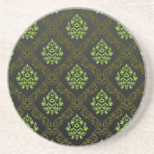 Wallpaper Floral Green Coaster