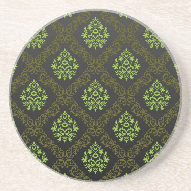 Wallpaper Floral Green Coaster (Front)