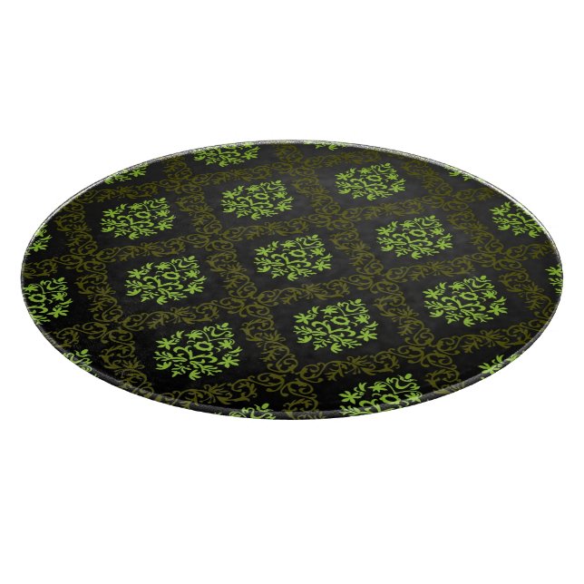 Wallpaper Floral Green Cutting Board (Corner)