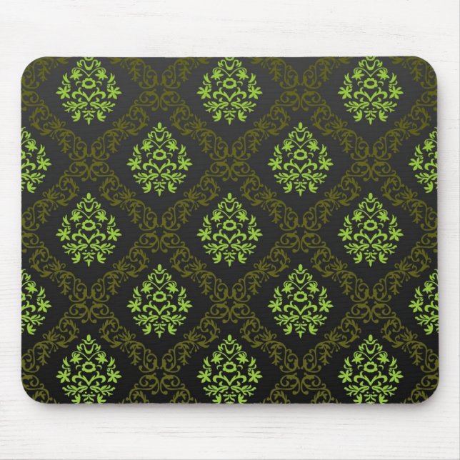 Wallpaper Floral Green Mouse Mat (Front)
