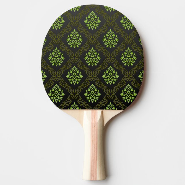 Wallpaper Floral Green Ping Pong Paddle (Front)