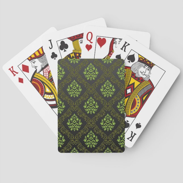 Wallpaper Floral Green Playing Cards (Back)