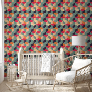 Wallpaper - Geometric Blocks Colourful Squares