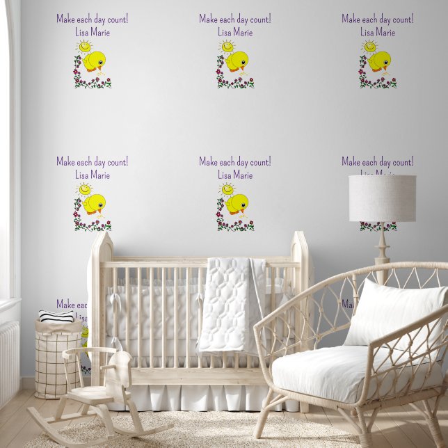 Wallpaper Happy Yellow Chicks Floral (Kids)