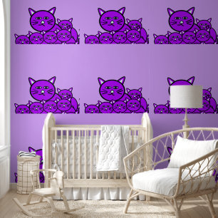 Wallpaper Light Purple Cats 