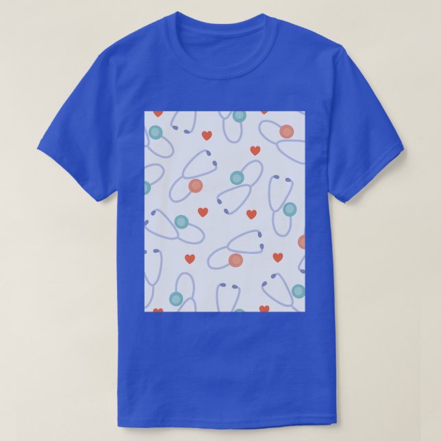 Wallpaper Nurse Stethoscope T-Shirt (Design Front)