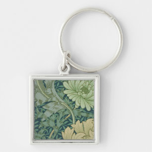 Wallpaper Pattern Sample with Chrysanthemum Key Ring