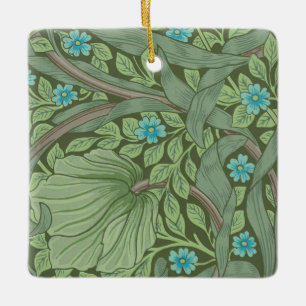 Wallpaper Pattern Sample with Forget-Me-Nots Ceramic Tree Decoration