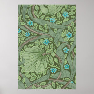 Wallpaper Pattern Sample with Forget-Me-Nots Poster