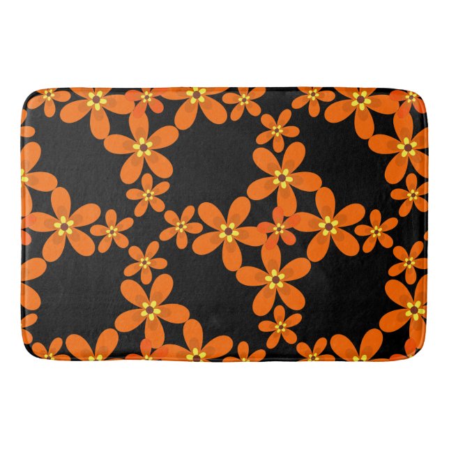 wallpaper retro orange 1970 bath mat (Front)