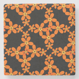 wallpaper retro orange 1970 stone coaster