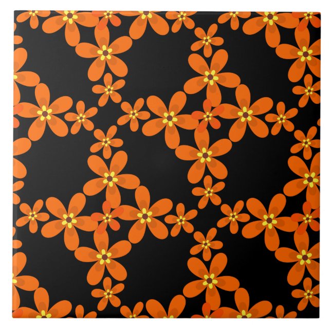 wallpaper retro orange 1970 tile (Front)